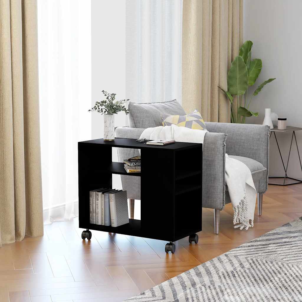 vidaXL Príručný stolík, čierny 70x35x55 cm, kompozitné drevo