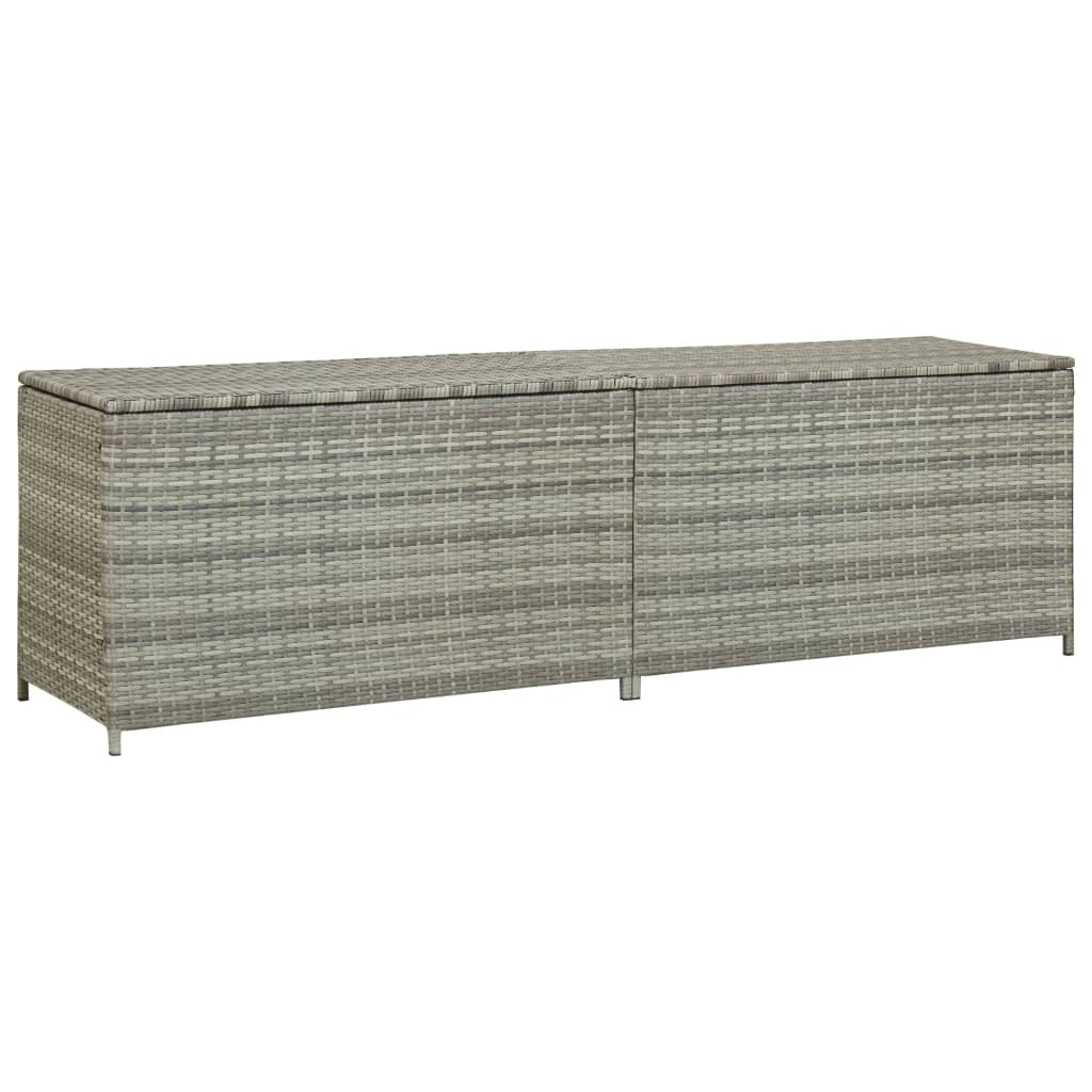 vidaXL Záhradný úložný box sivý 200x50x60 cm polyratanový