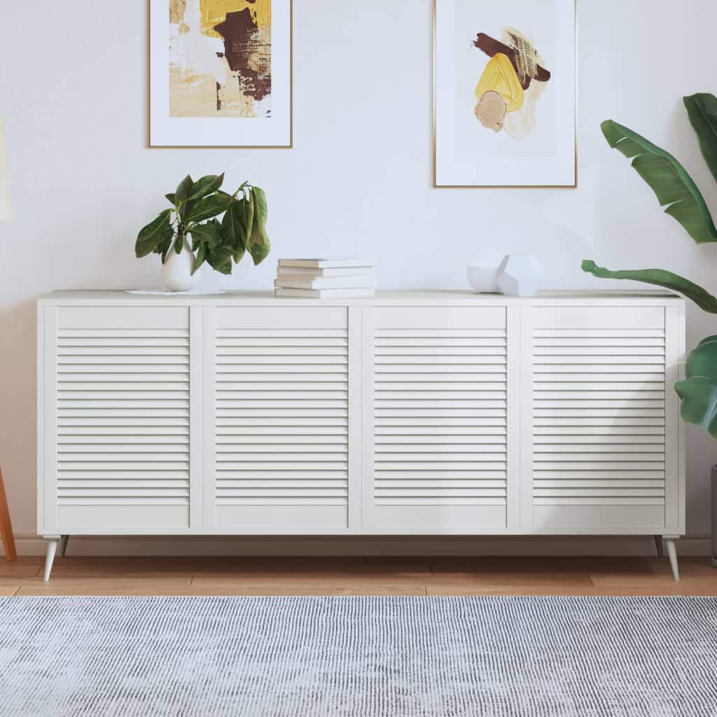 vidaXL Lamelové dvierka na skrinku 4 ks, biele 69x49,4 cm, borovica