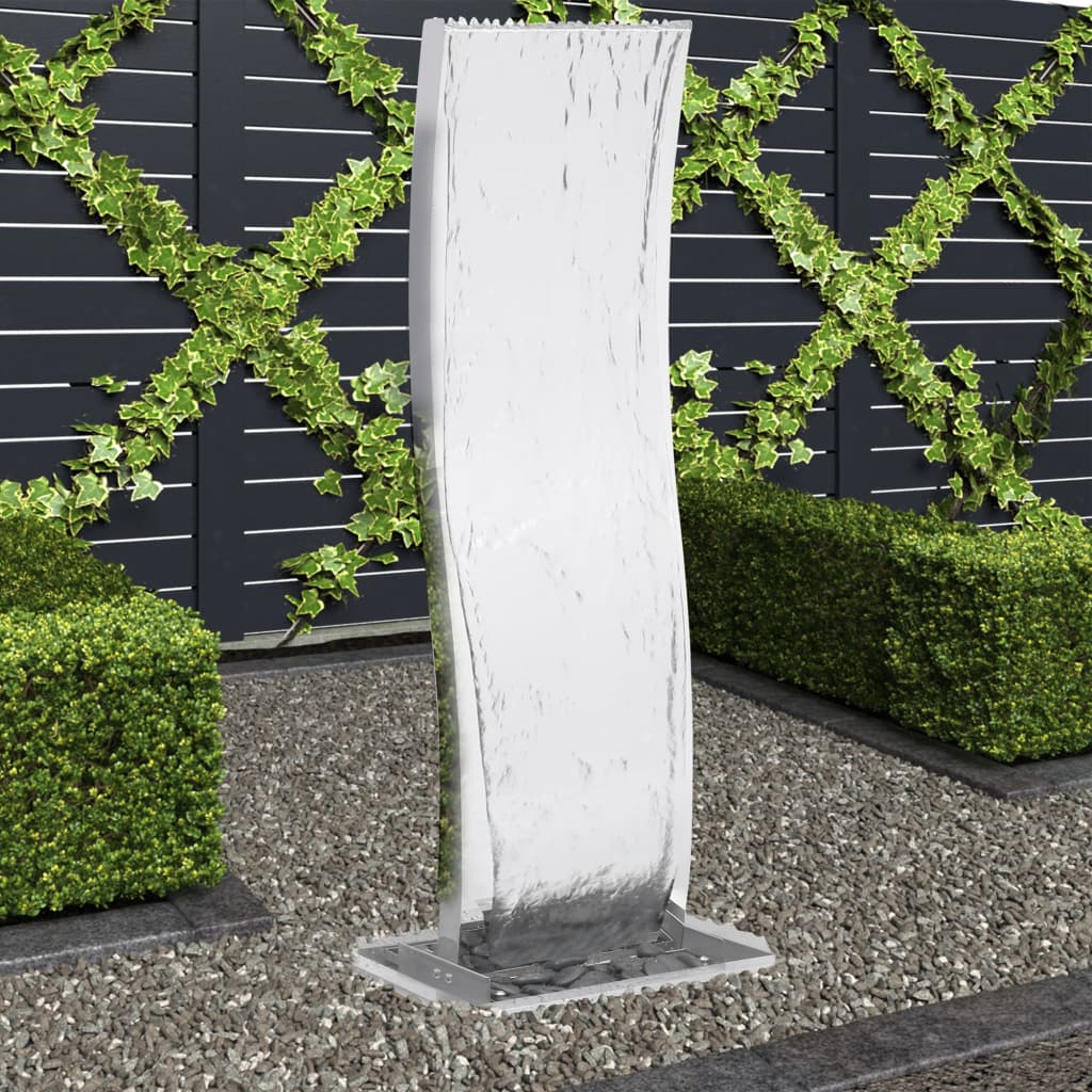 vidaXL Záhradná fontána s čerpadlom, oceľ 130 cm, zaoblená