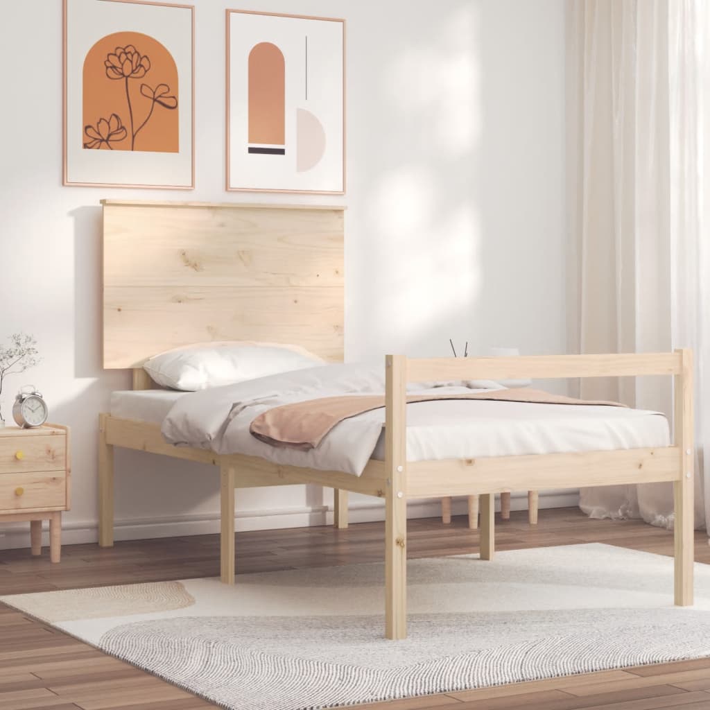 vidaXL Posteľ pre seniorov s čelom, 100x200 cm, drevený masív