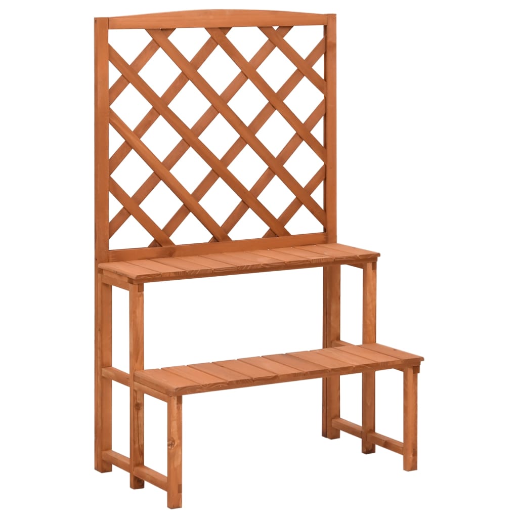 vidaXL Podstavec na kvetináč z jedľového dreva s mriežkou 70x42x115 cm