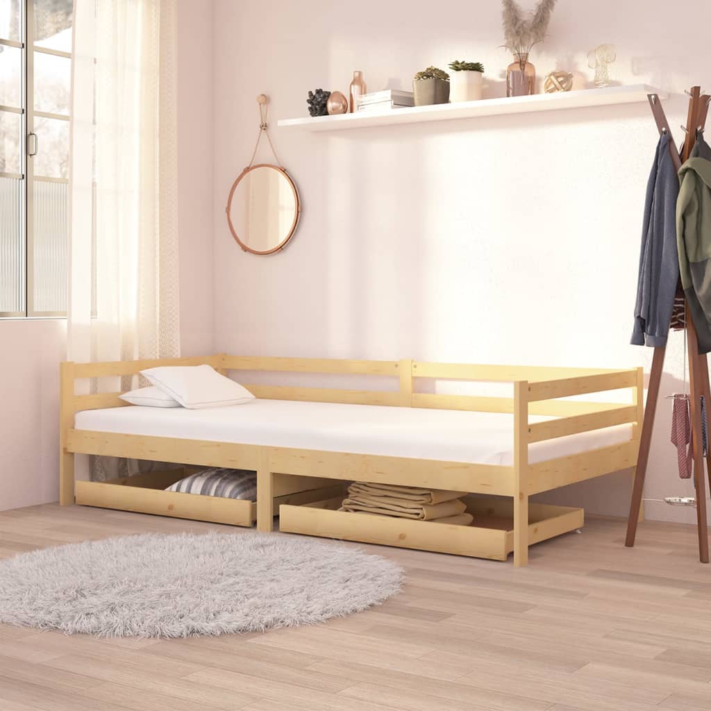 vidaXL Zásuvky pod dennú posteľ 2 ks, borovicový masív
