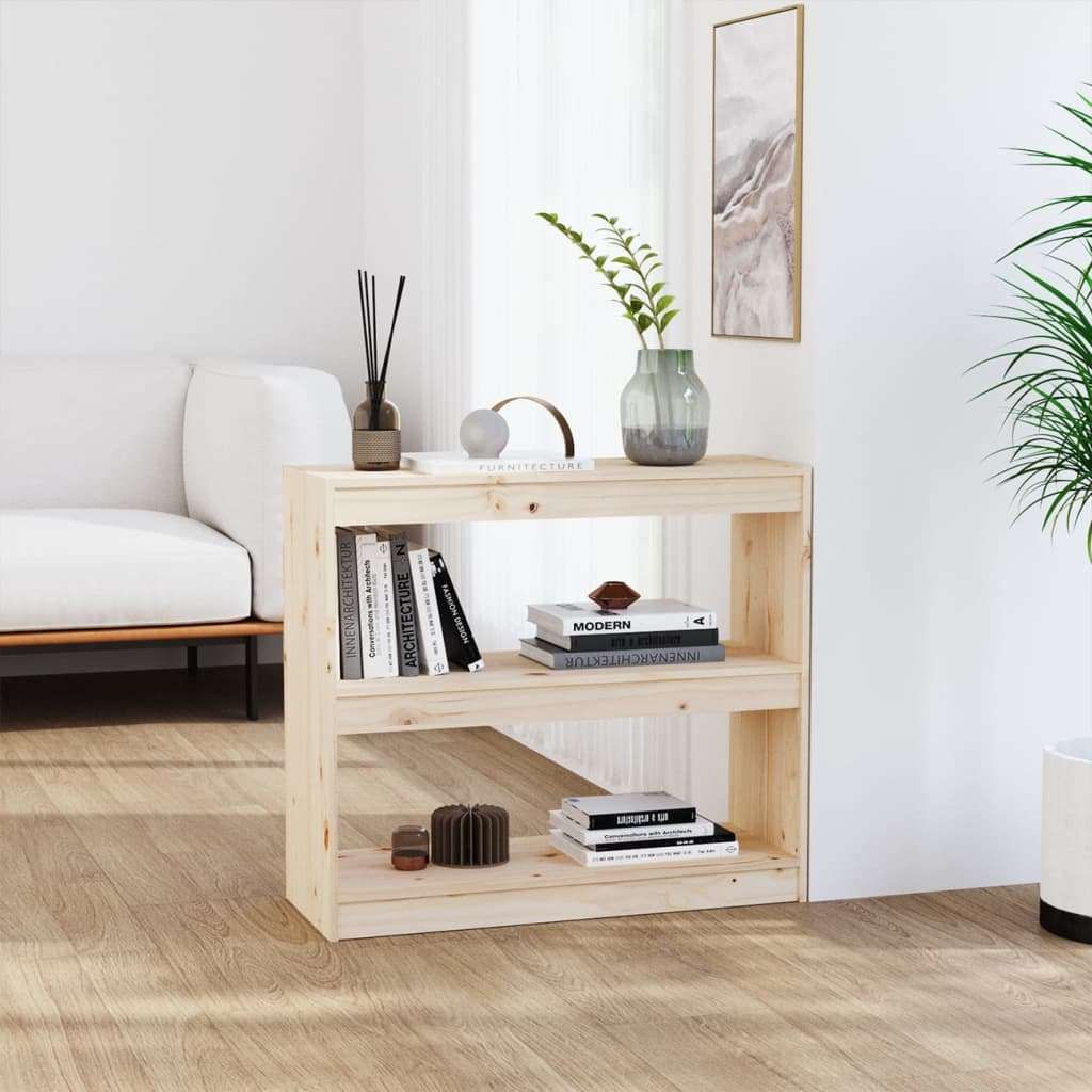 vidaXL Knižnica/deliaca stena 80x30x71,5 cm masívna borovica