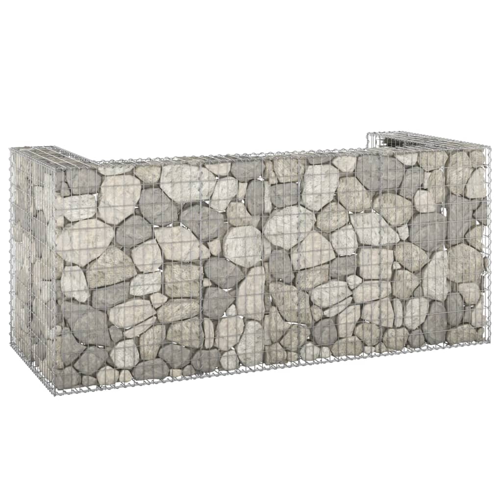 vidaXL Gabiónová stena na odpadkové koše, oceľ 254x100x110 cm