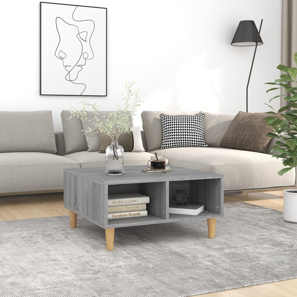 vidaXL Konferenčný stolík sivý sonoma 60x60x30 cm drevotrieska