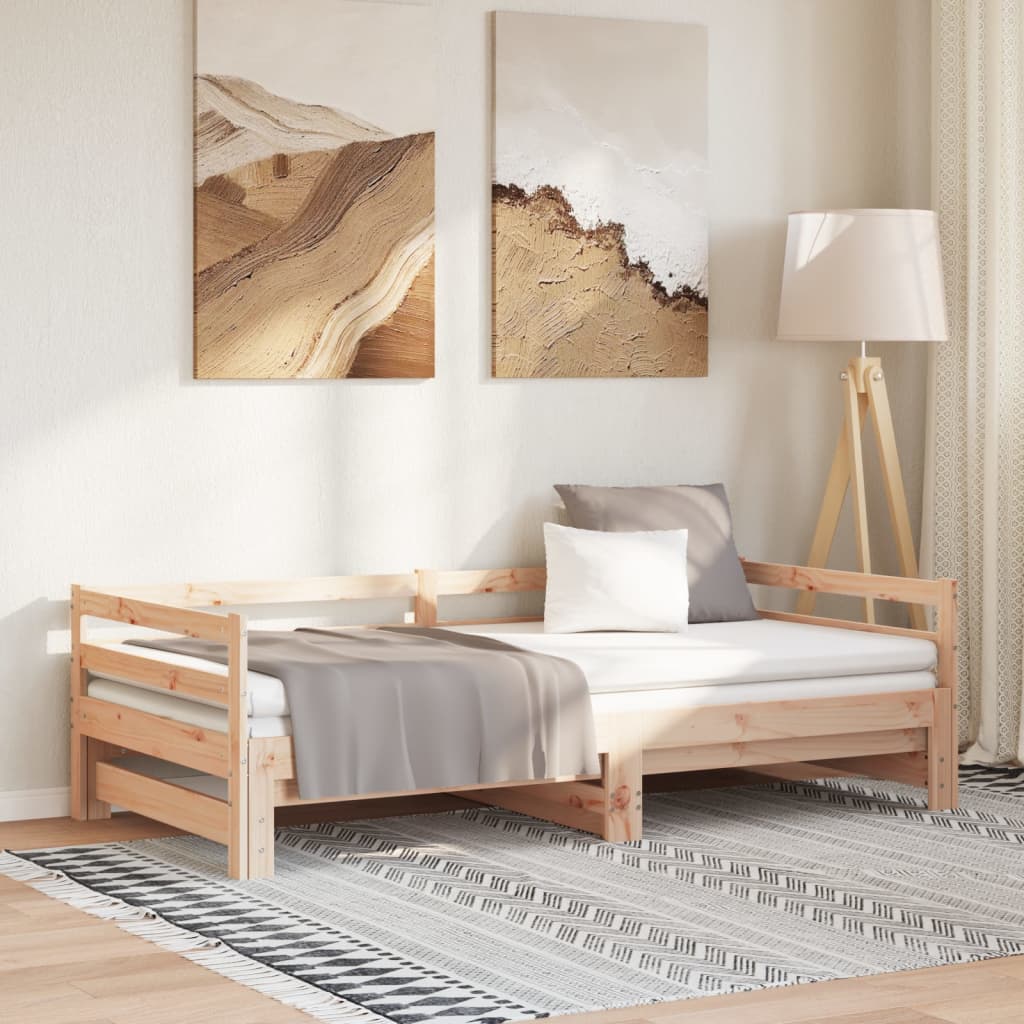 vidaXL Rozkladacia denná posteľ borovicový masív 2x(90x200) cm