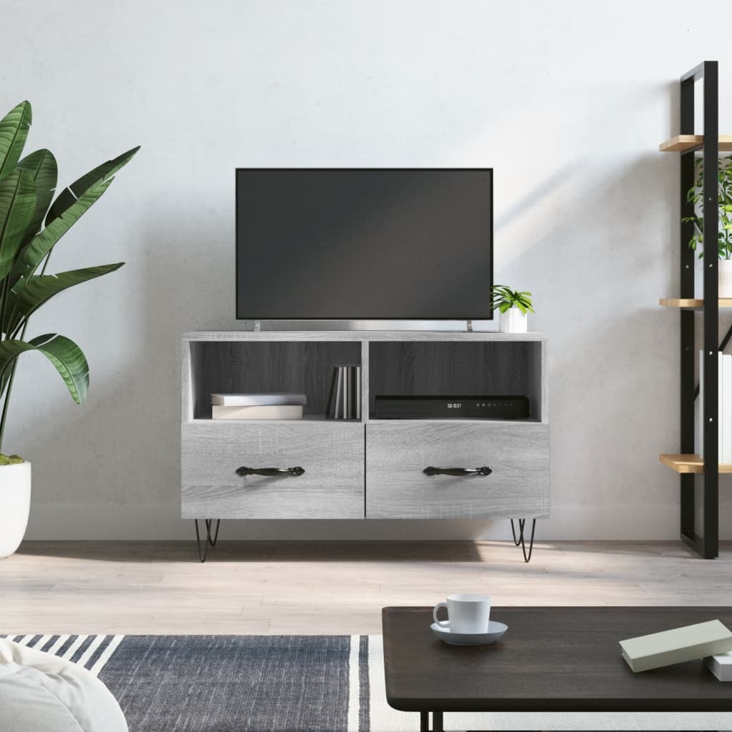 vidaXL TV skrinka sivý dub sonoma 80x36x50 cm spracované drevo