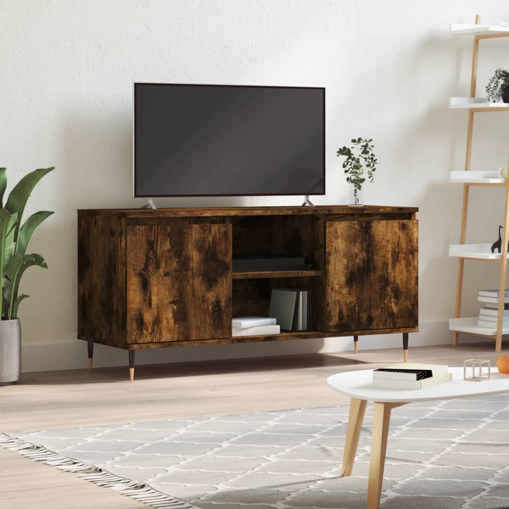 vidaXL TV skrinka dymový dub 104x35x50 cm kompozitné drevo