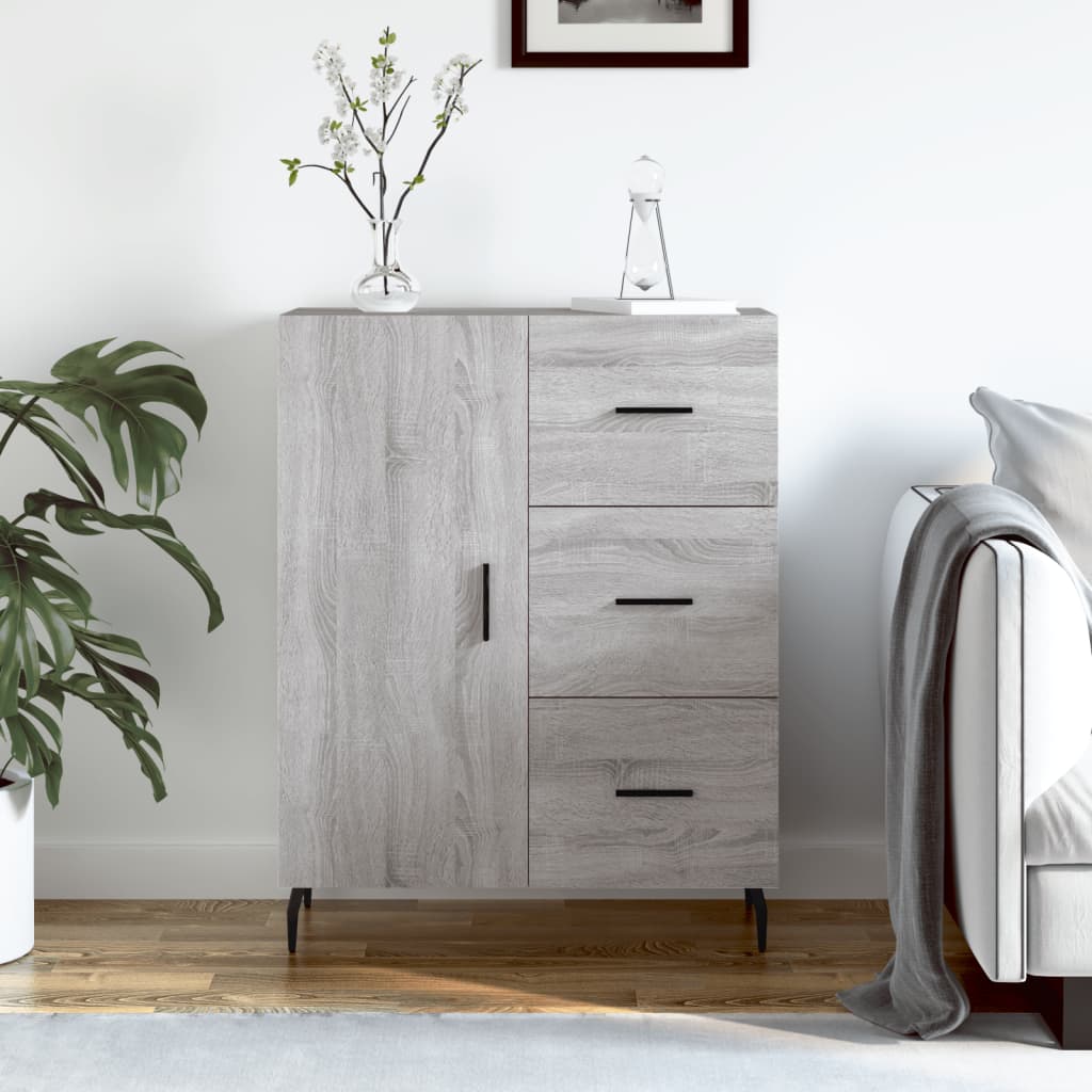 vidaXL Komoda sivý dub sonoma 69,5x34x90 cm kompozitné drevo