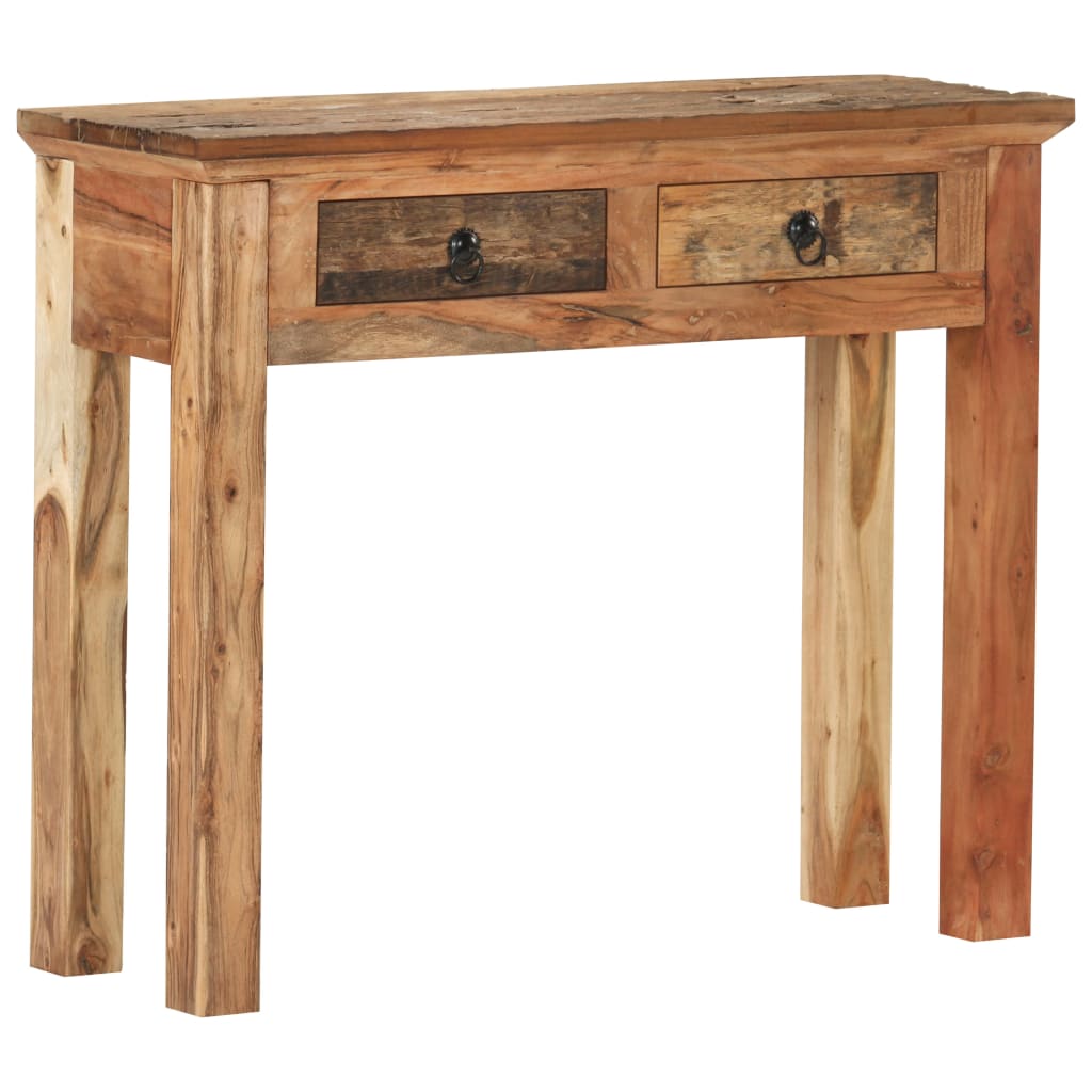 vidaXL Konzolový stolík 90,5x30x75 cm masívne akáciové drevo a recyklované drevo