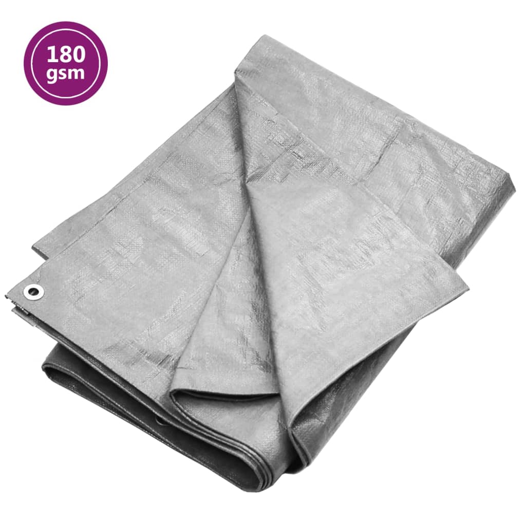 vidaXL Plachta 180 g/m² 8x8 m sivá HDPE
