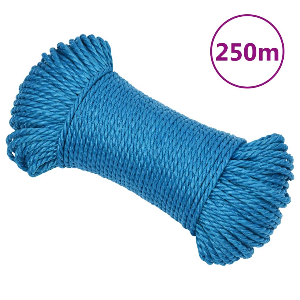 vidaXL Pracovné lano modré 8 mm 250 m polypropylén