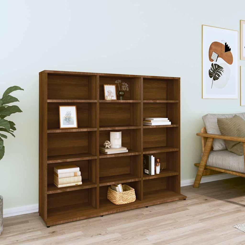 vidaXL CD skrinka hnedý dub 102x23x89,5 cm spracované drevo