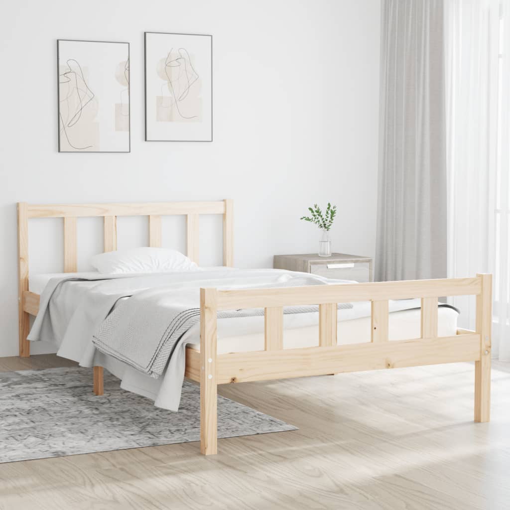 vidaXL Posteľný rám masívne drevo 100x200 cm