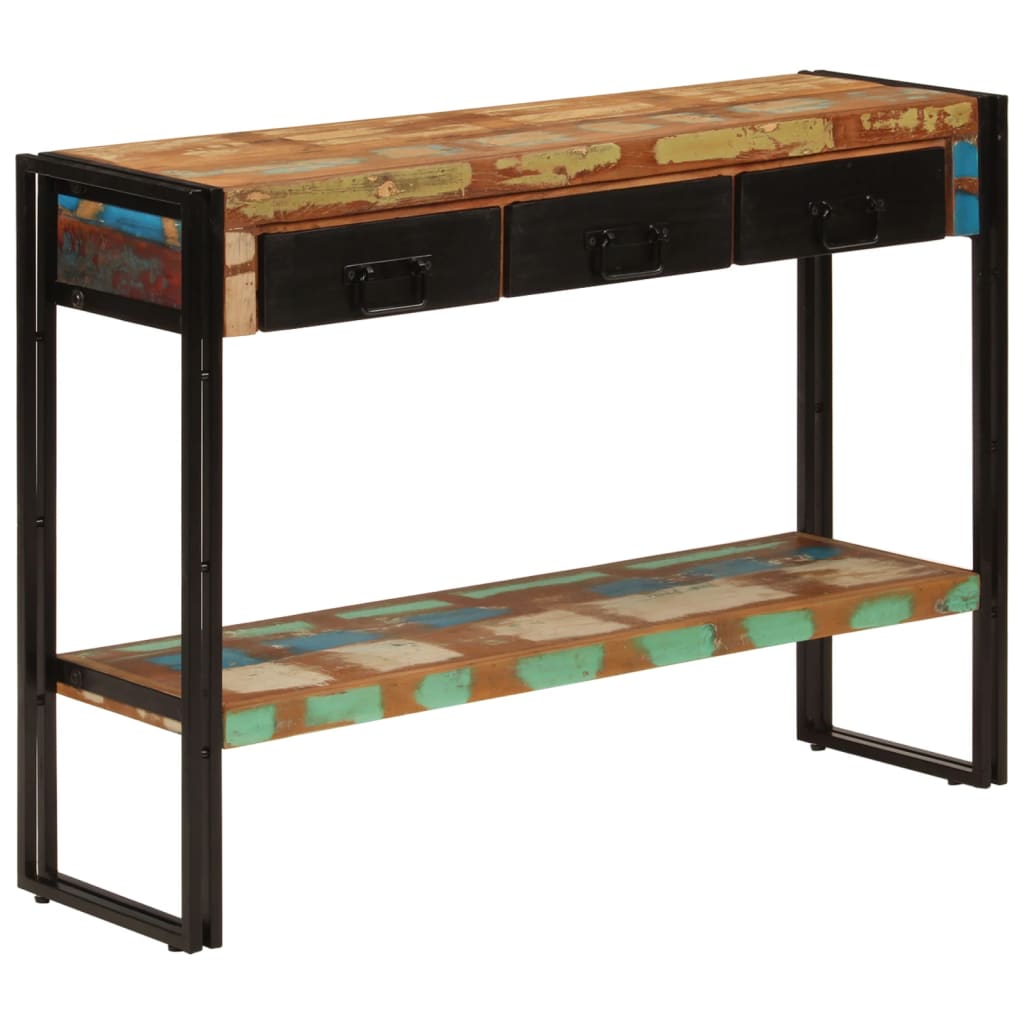 vidaXL Konzolový stolík 110x30x76 cm masívne recyklované drevo