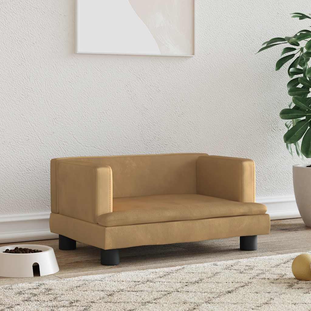 vidaXL Pelech pre psa hnedý 60x40x30 cm zamat