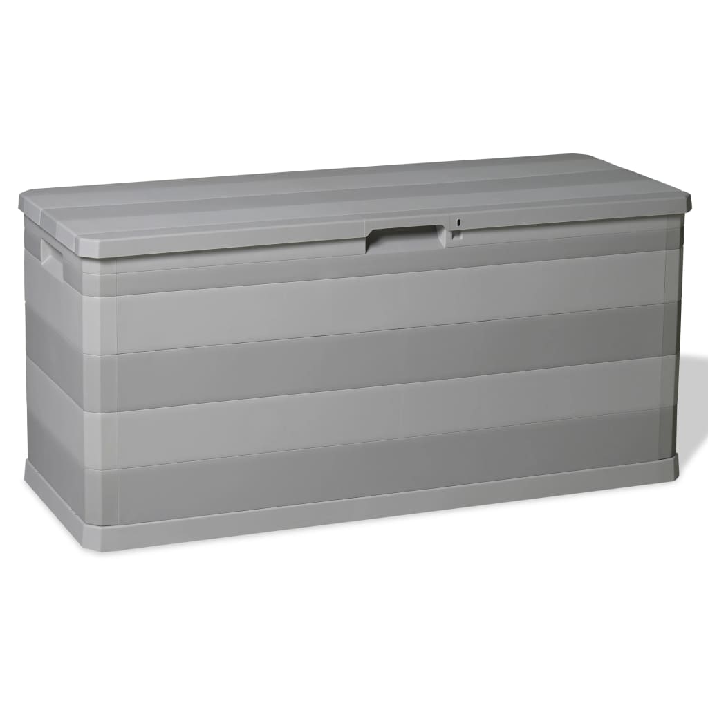 vidaXL Záhradný úložný box sivý 117x45x56 cm
