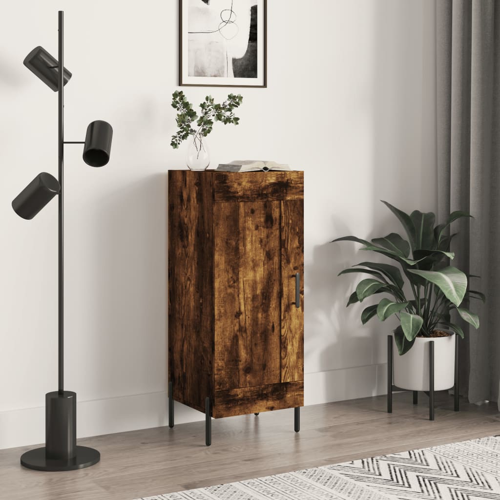 vidaXL Komoda dymový dub 34,5x34x90 cm spracované drevo