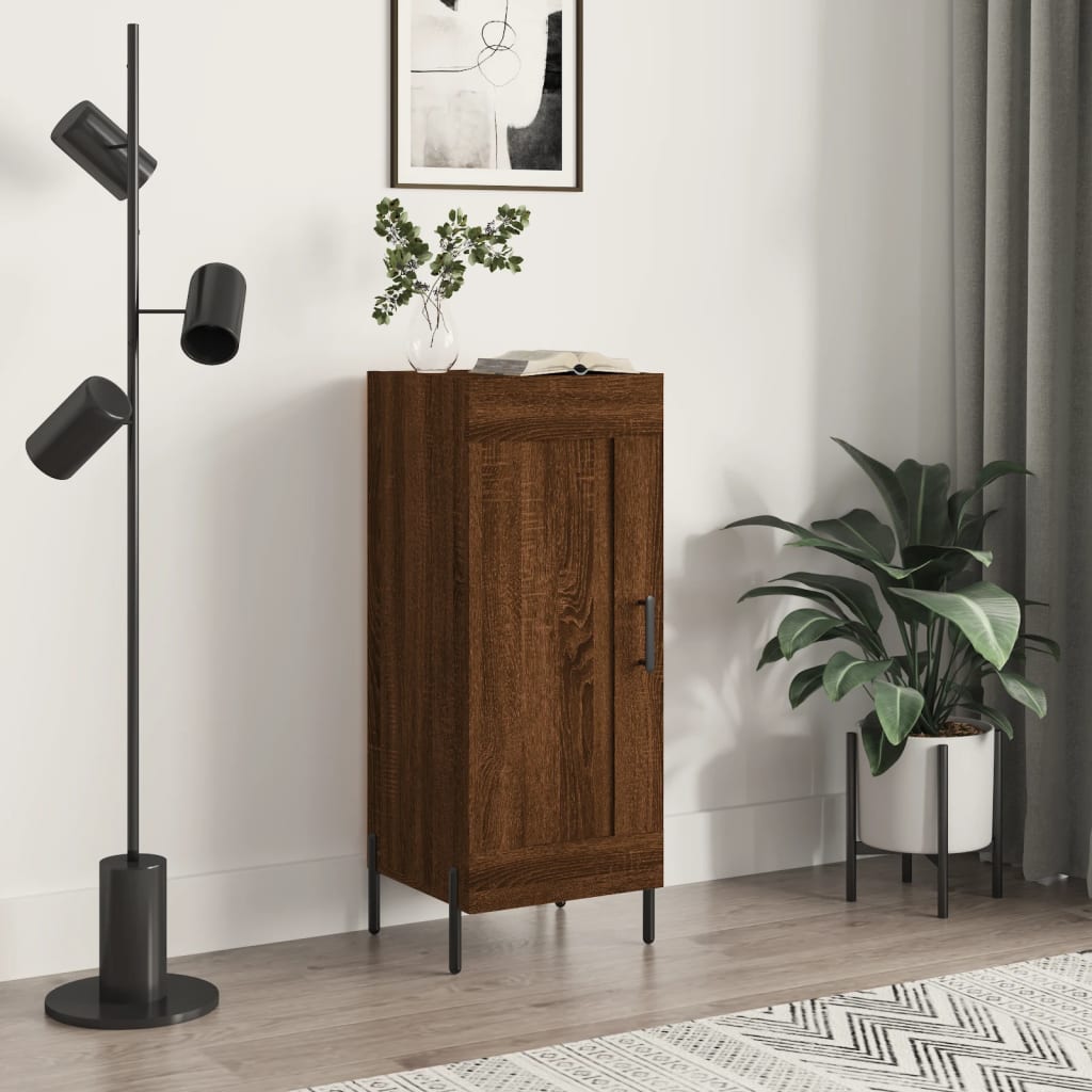 vidaXL Komoda hnedý dub 34,5x34x90 cm spracované drevo