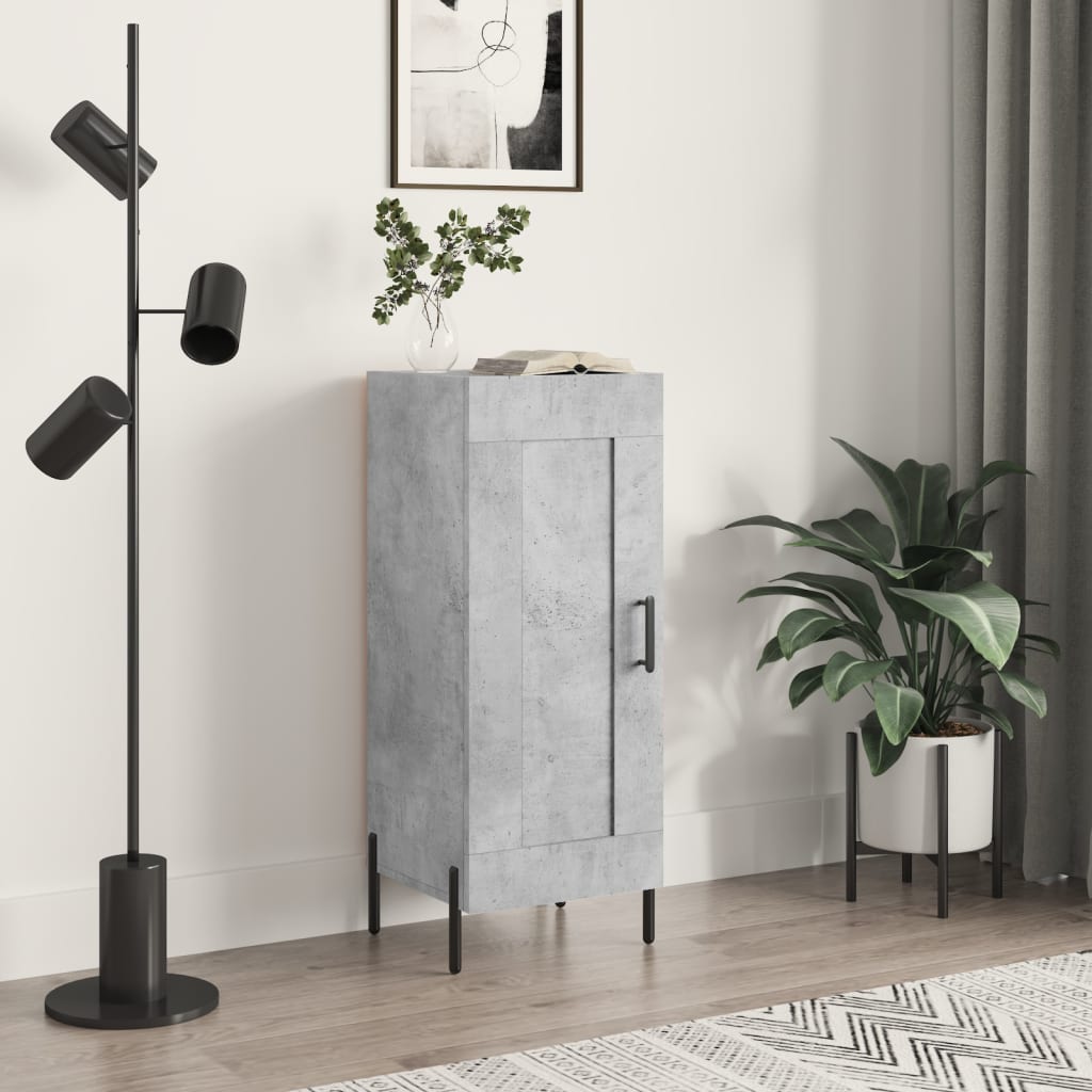 vidaXL Komoda betónovo sivá 34,5x34x90 cm spracované drevo