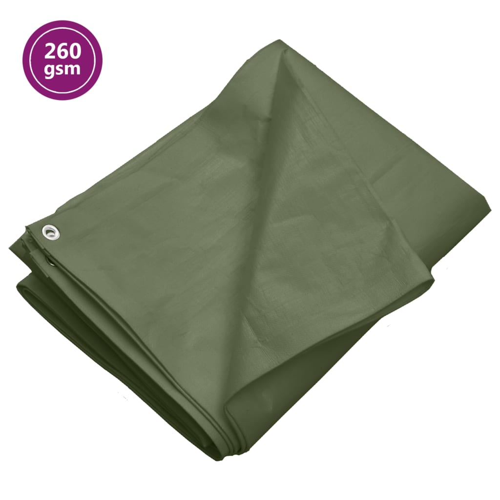 vidaXL Plachta 260 g/m² 4x8 m zelená HDPE