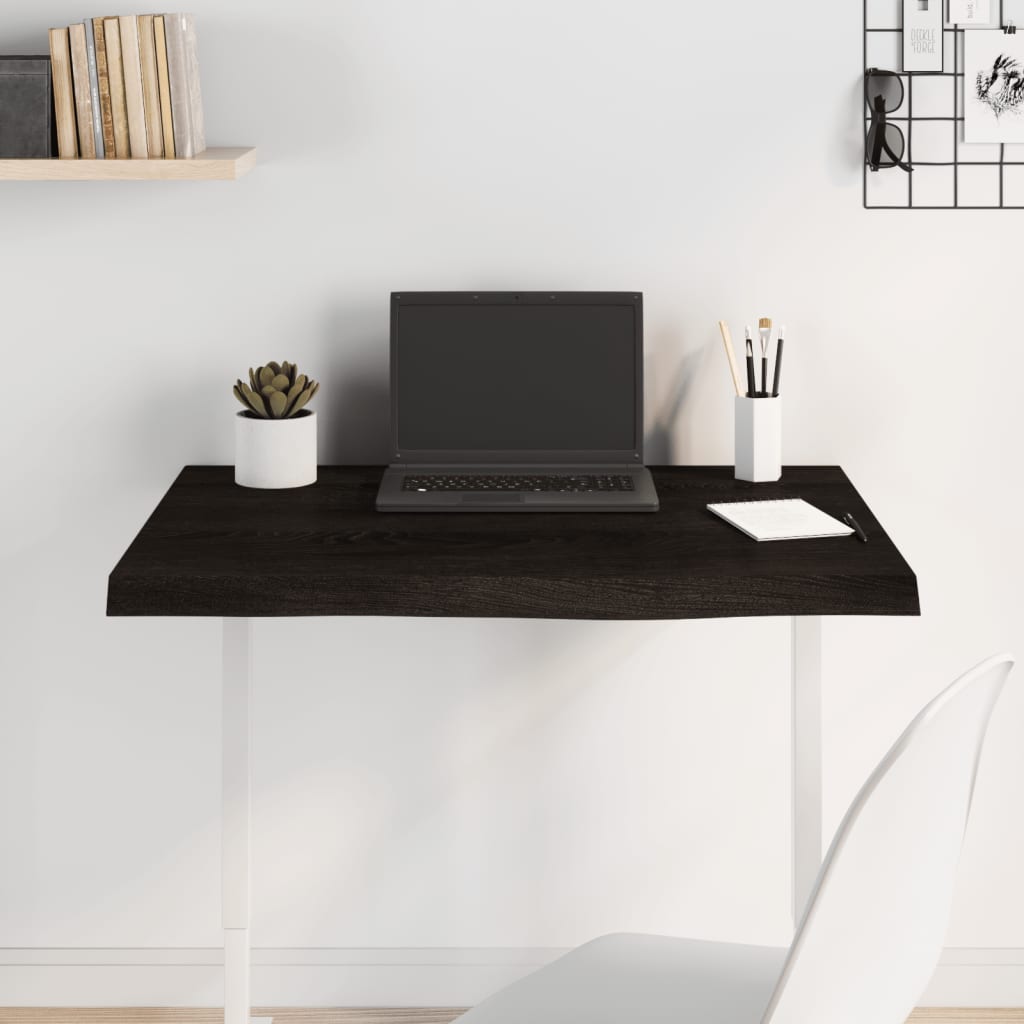 vidaXL Stolová doska tmavohnedá 80x60x(2-6) cm ošetrený dubový masív