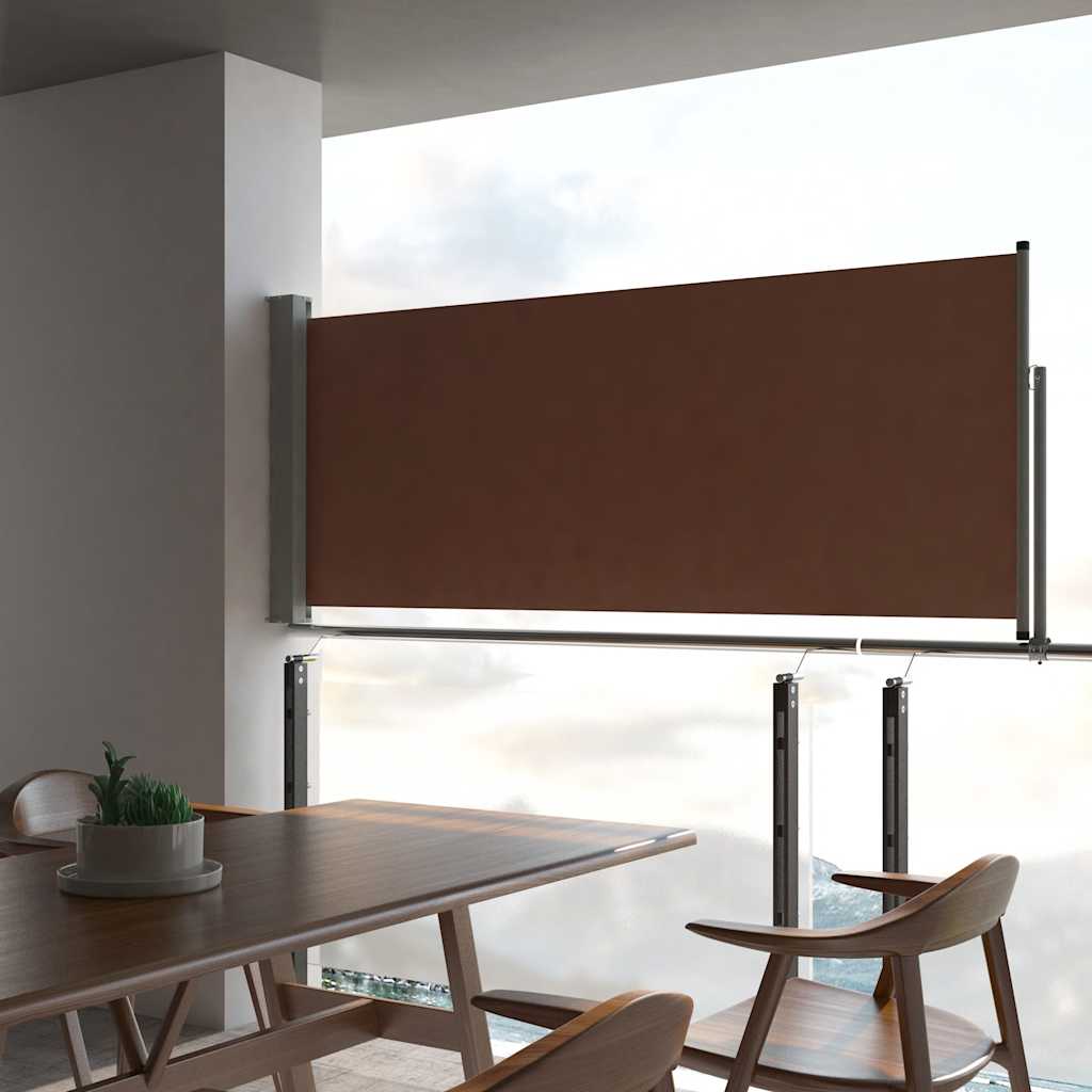 vidaXL Zaťahovacia bočná markíza na terasu 100x300 cm, hnedá