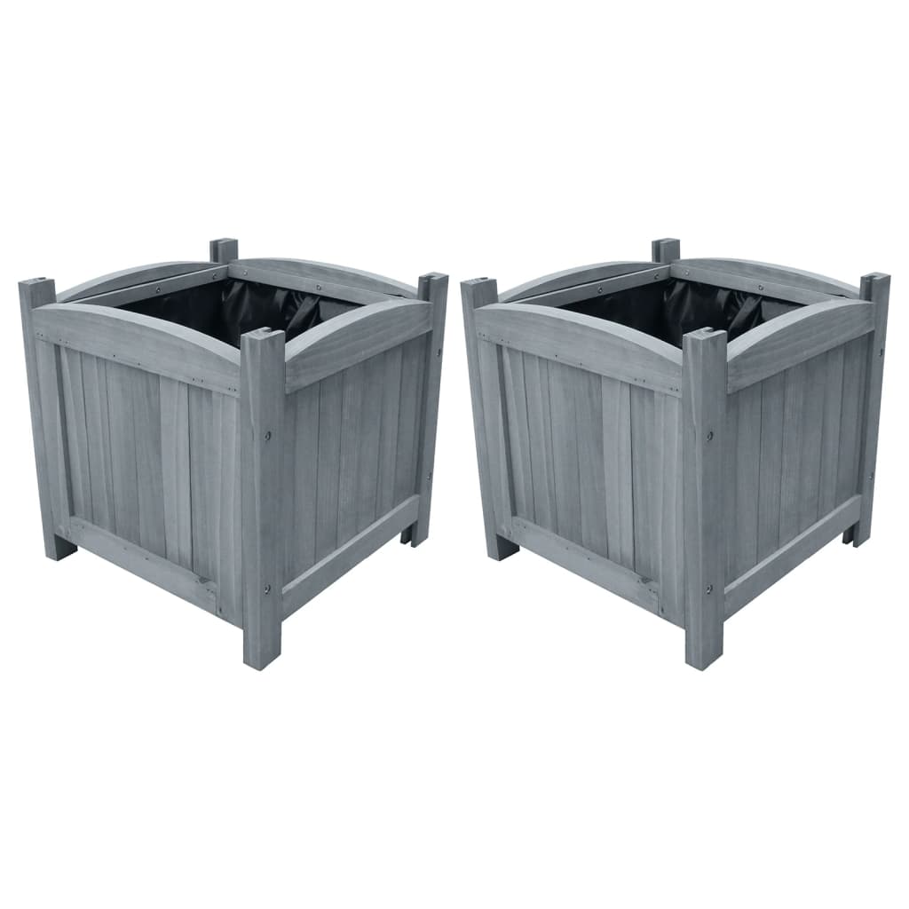 vidaXL Vyvýšené záhradné záhony 2 ks 30x30x30 cm, jedľový masív