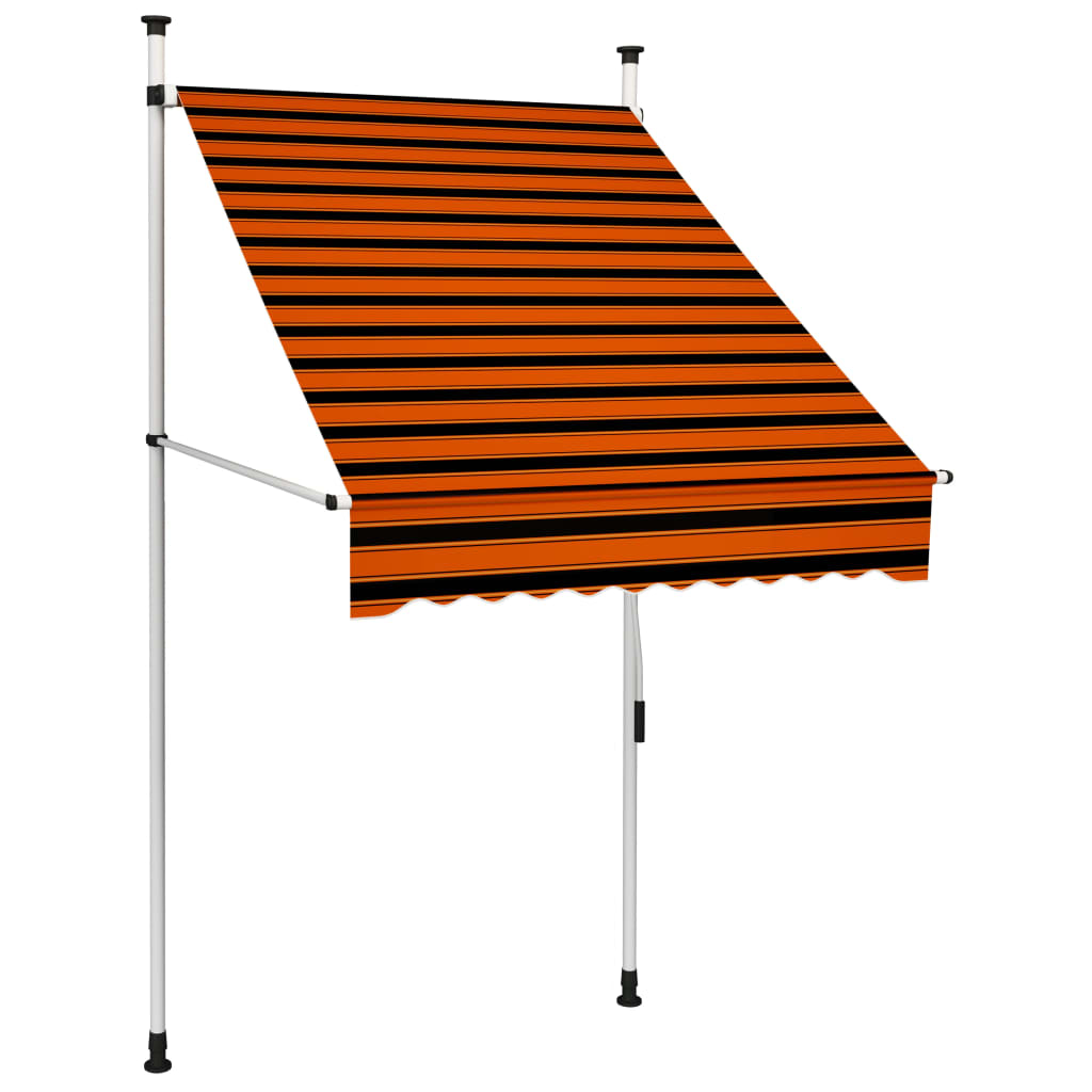 vidaXL Ručne zaťahovacia markíza 100 cm oranžová a hnedá