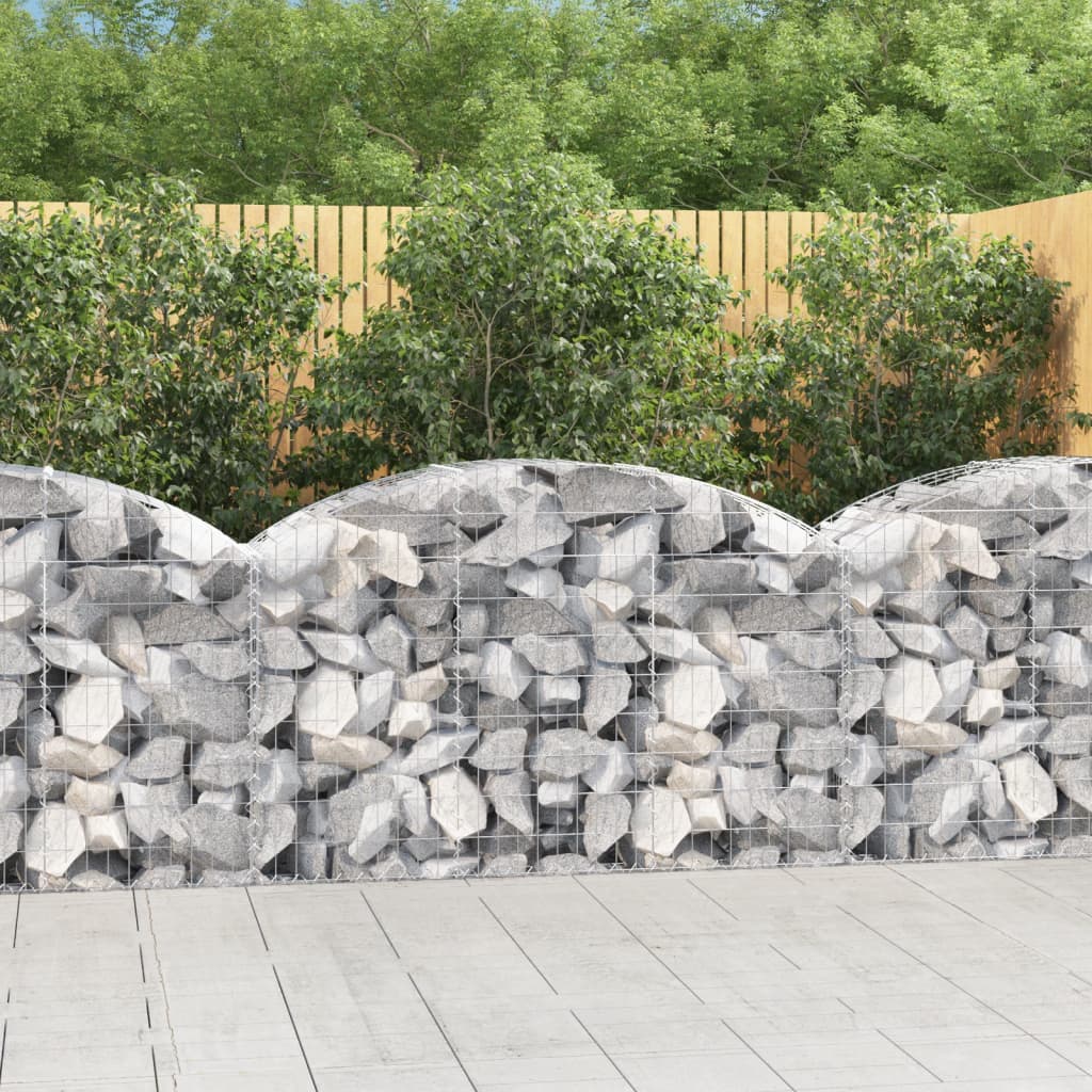 vidaXL Oblúkový gabionový kôš 150x50x80/100 cm pozinkované železo