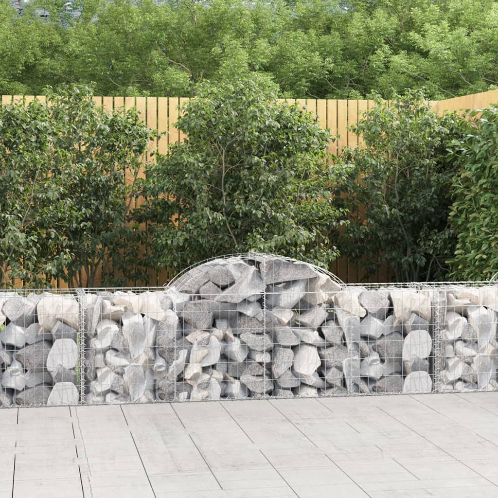 vidaXL Oblúkový gabionový kôš 200x50x60/80 cm pozinkované železo