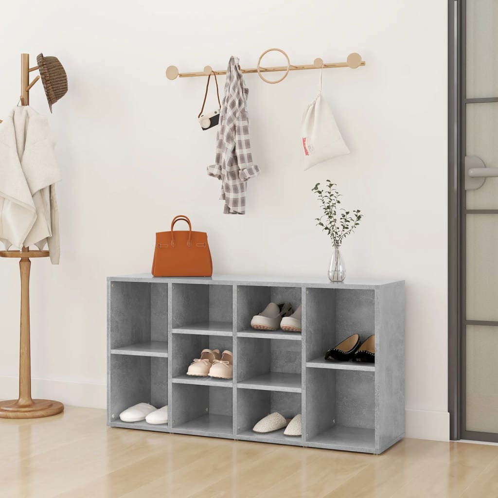 vidaXL Lavica na topánky, betónovo sivá 103x30x54,5cm kompozitné drevo
