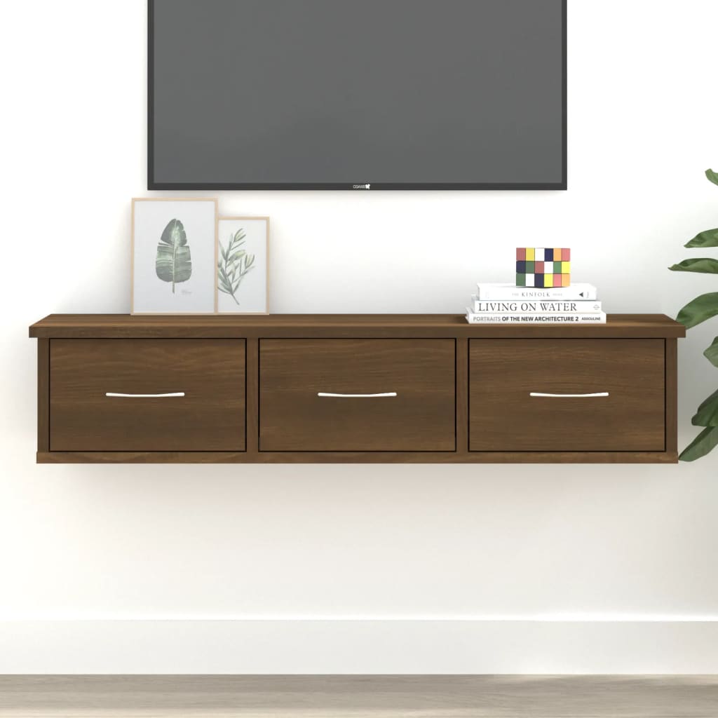 vidaXL Nástenná skrinka hnedý dub 88x26x18,5 cm spracované drevo
