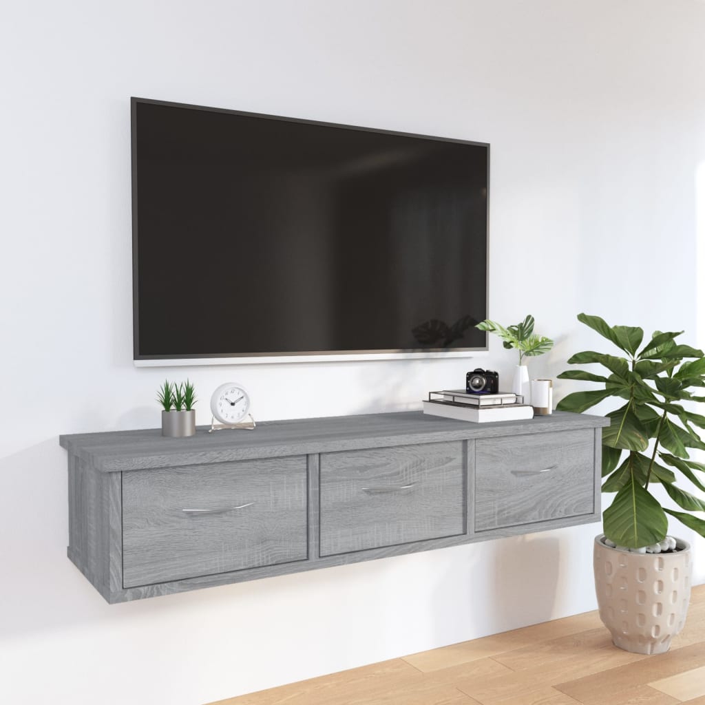 vidaXL Nástenná skrinka sivý dub sonoma 88x26x18,5 cm spracované drevo