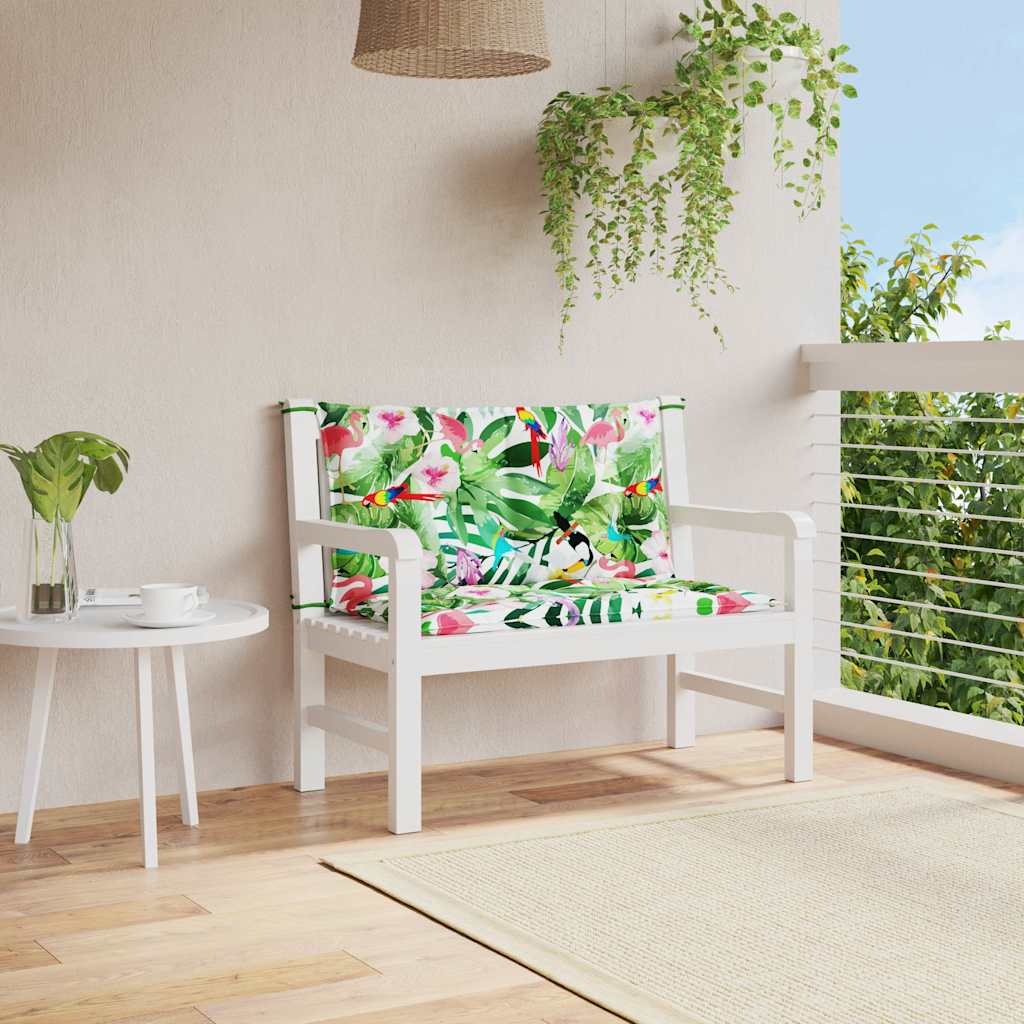 vidaXL Podložky na záhradnú lavičku 2 ks farebné 100x50x7 cm látka