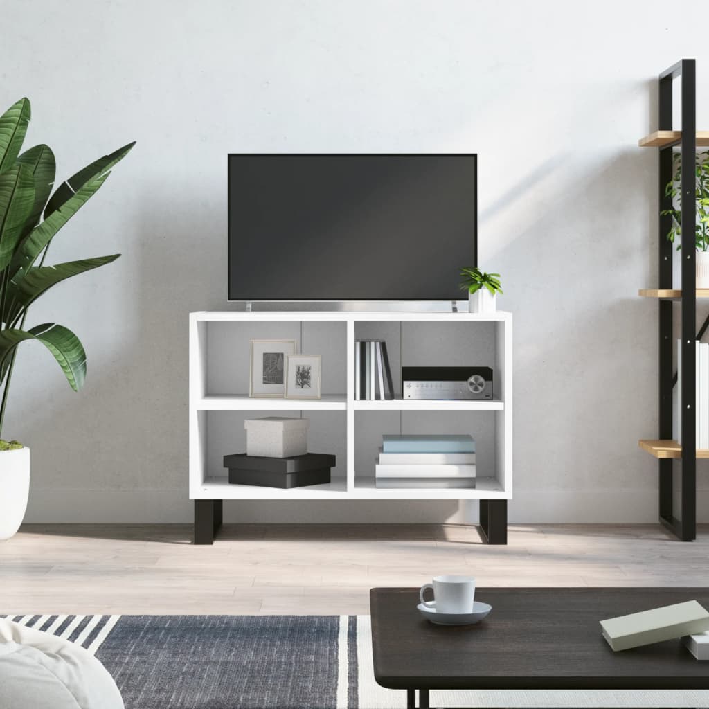 vidaXL TV skrinka biela 69,5x30x50 cm kompozitné drevo