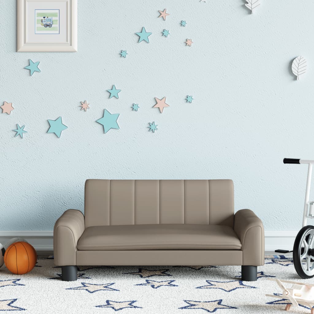 vidaXL Detská pohovka kapučínová 70x45x30 cm umelá koža