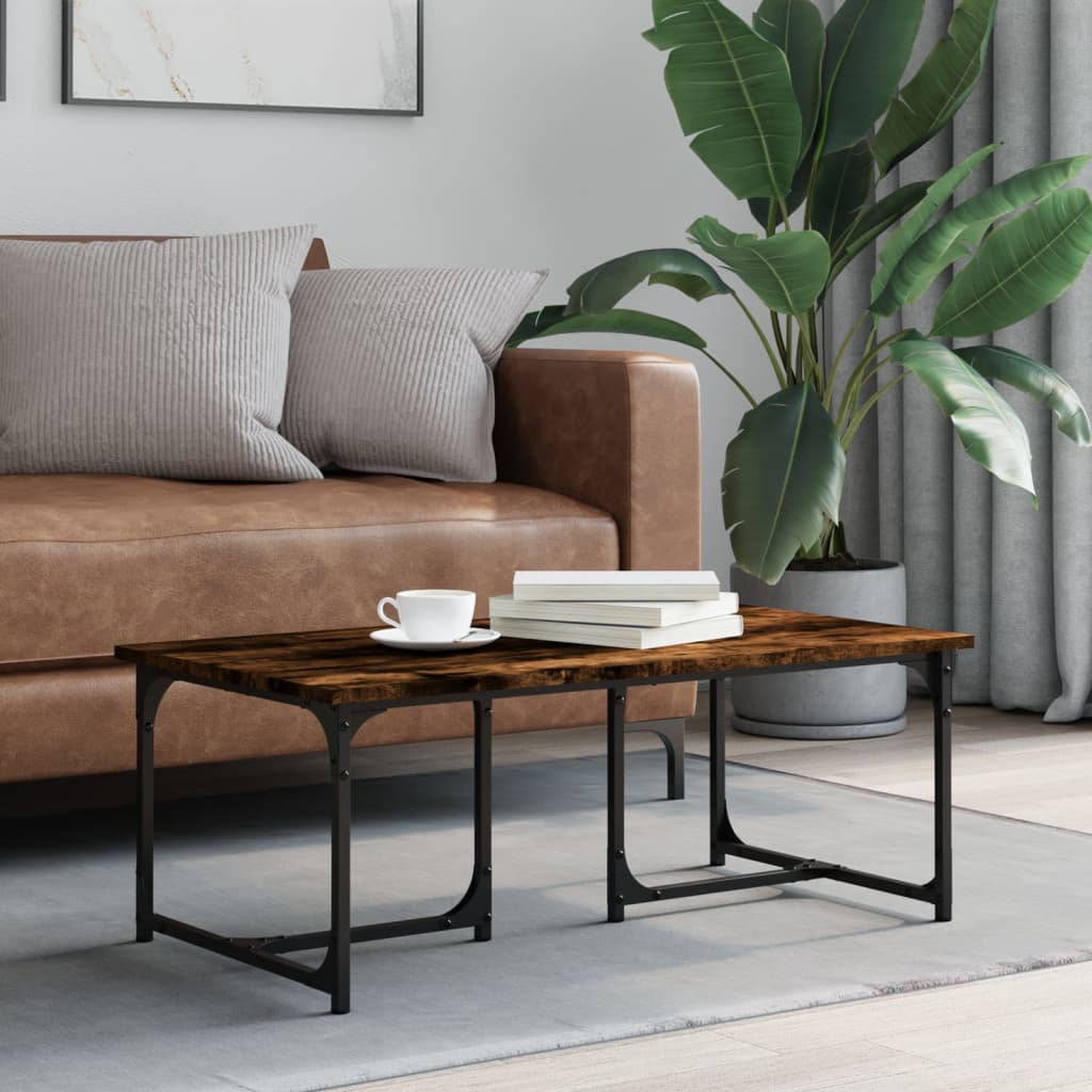 vidaXL Konferenčný stolík dymový dub 90x50x35 cm kompozitné drevo