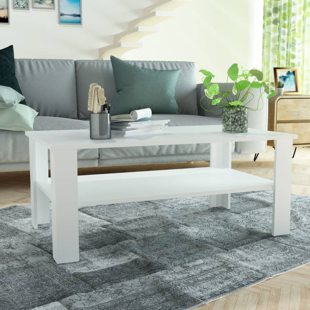 vidaXL Konferenčný stolík, kompozitné drevo 100x59x42 cm, biely
