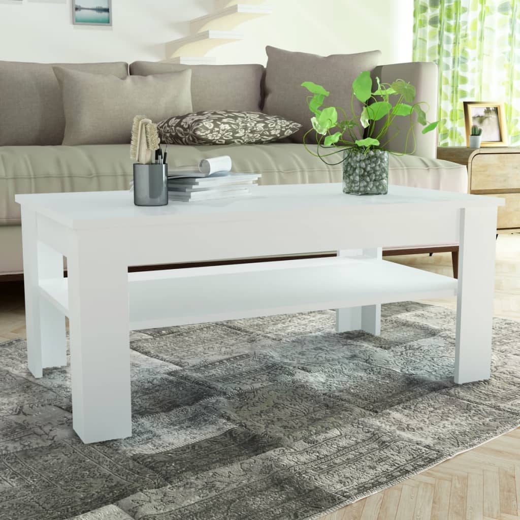 vidaXL Konferenčný stolík, kompozitné drevo 110x65x48 cm, biely