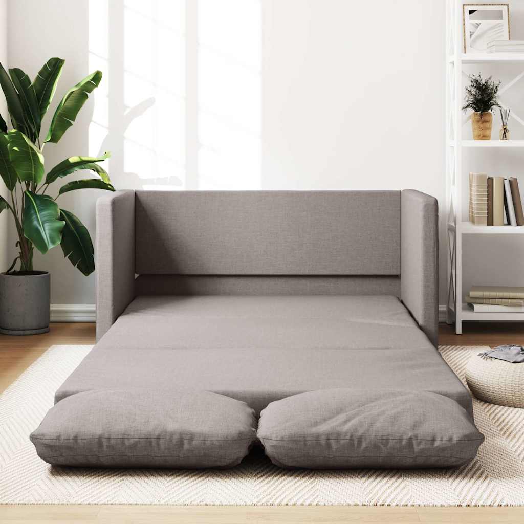 vidaXL Podlahová rozkladacia pohovka 2v1 sivohnedá 112x174x55 cm látka