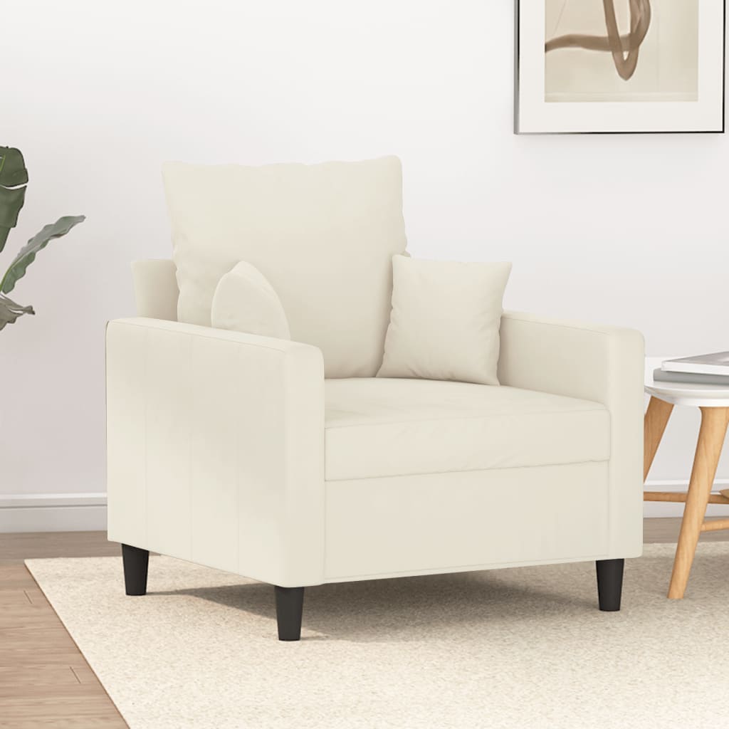 vidaXL Kreslo krémové 60 cm zamat