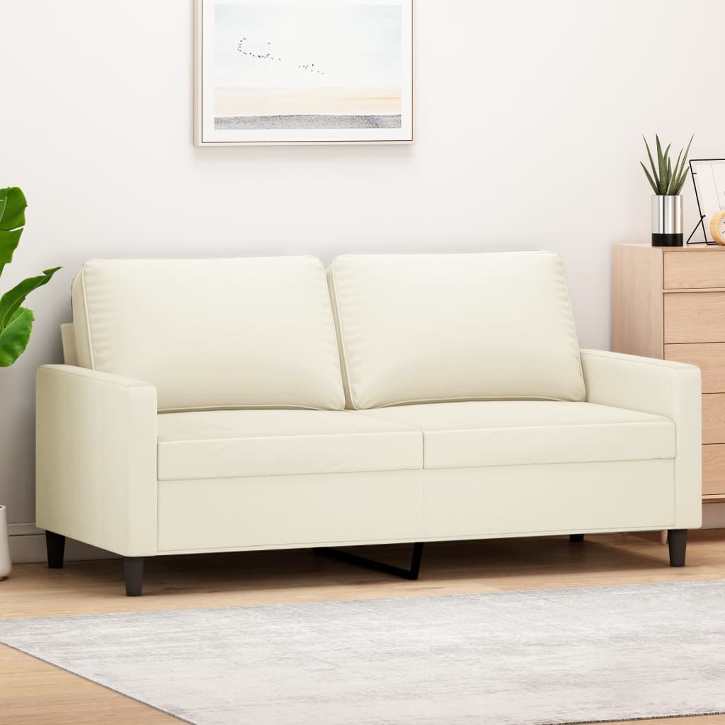 vidaXL 2-miestna pohovka krémová 140 cm zamat