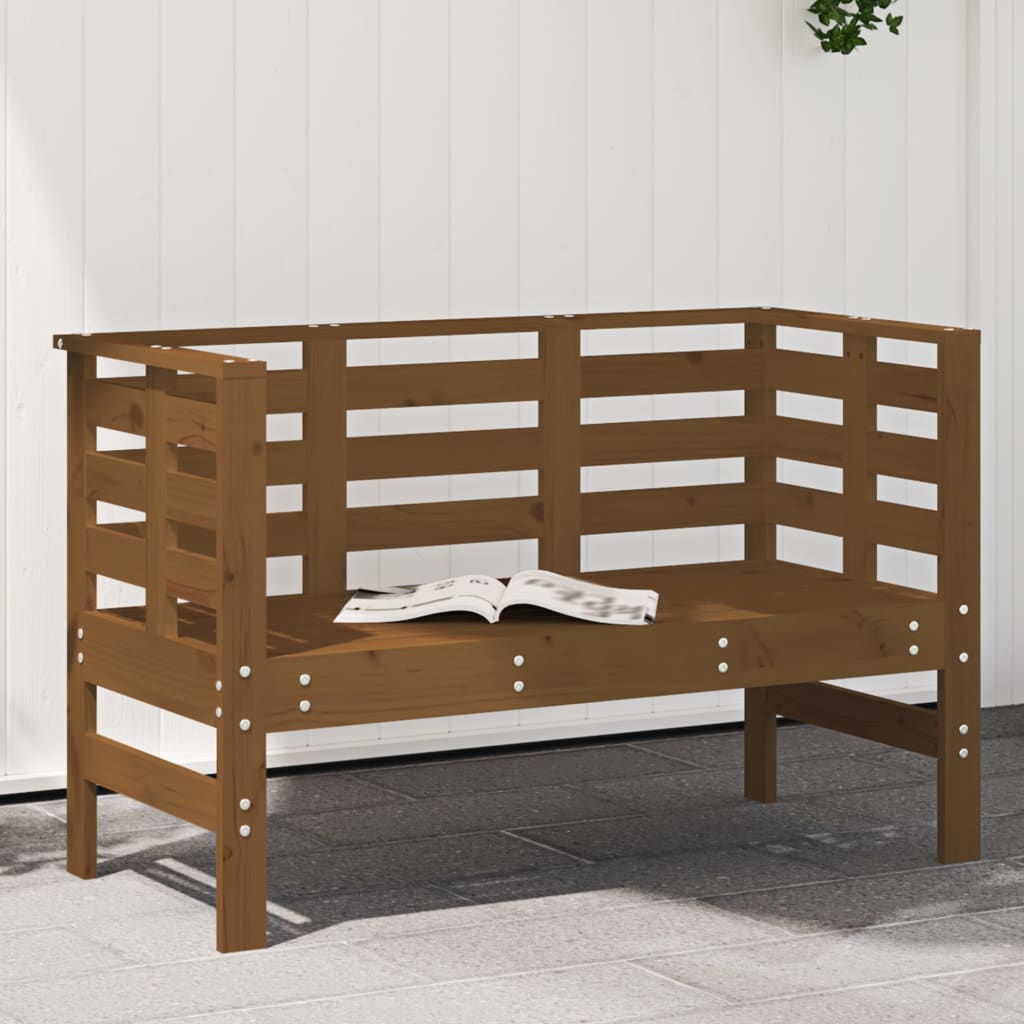 vidaXL Záhradná lavica medovohnedá 111,5x53x71 cm masívna borovica