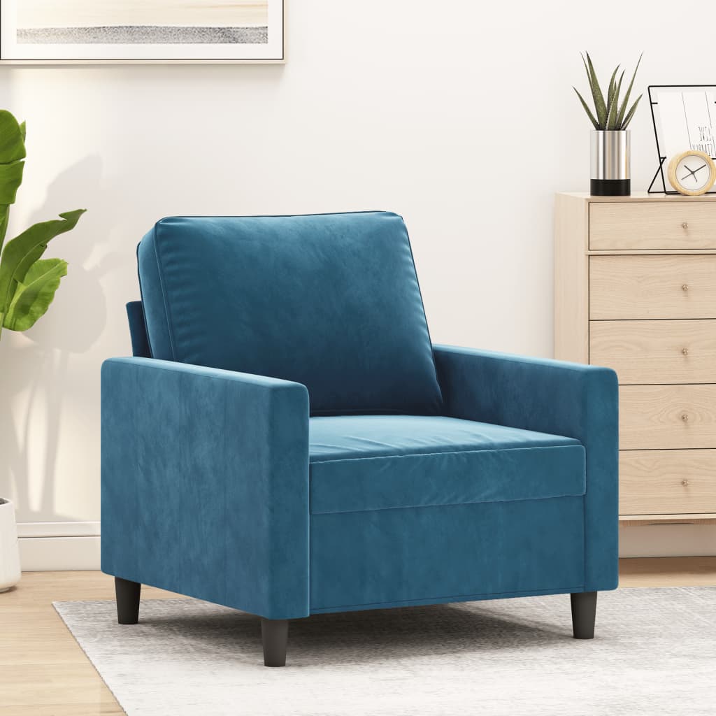 vidaXL Kreslo modré 60 cm zamat