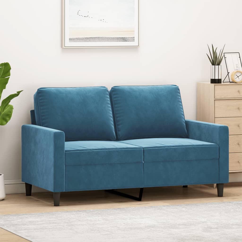 vidaXL 2-miestna pohovka modrá 120 cm zamat