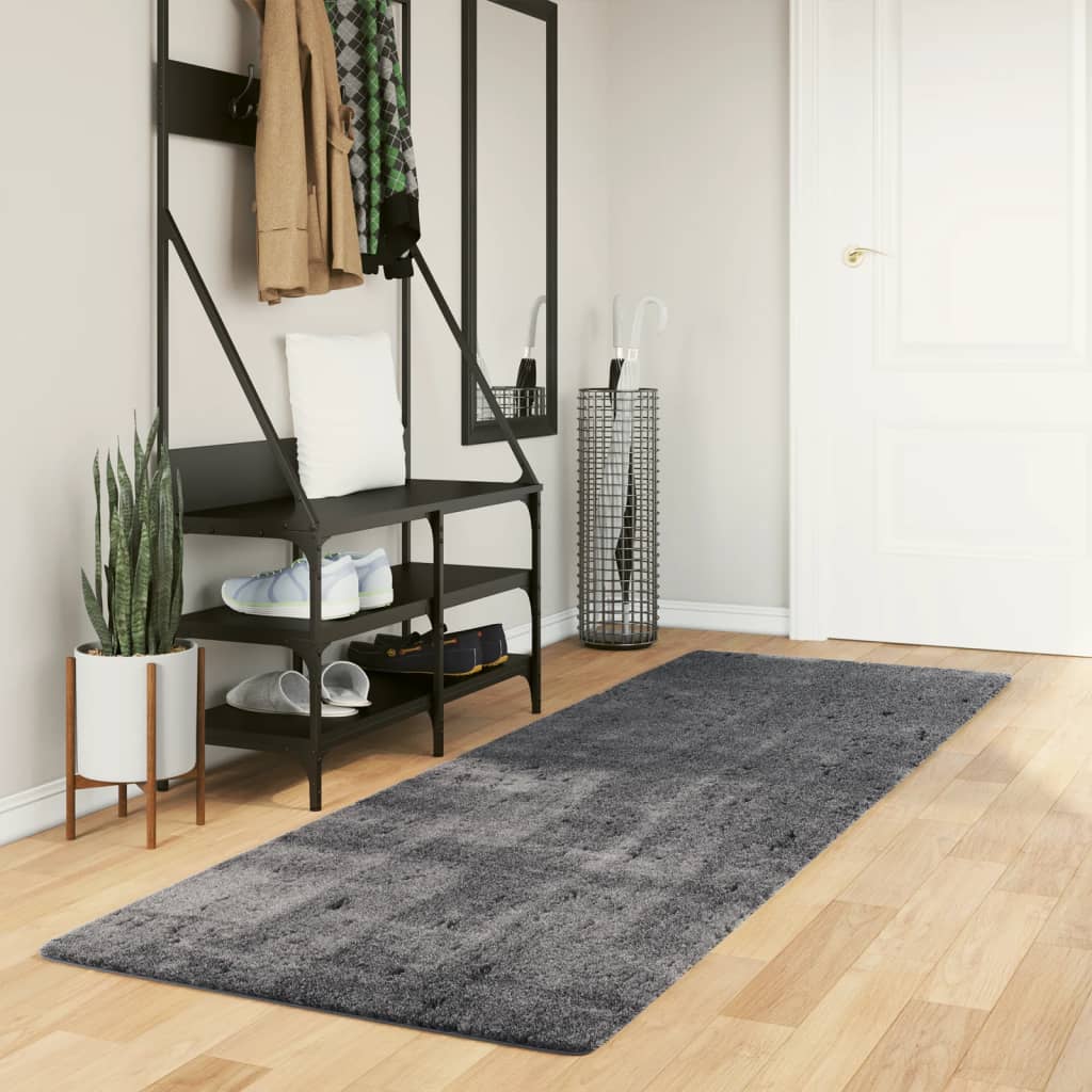 vidaXL Koberec HUARTE krátky vlas mäkký umývateľný antracit 80x250 cm