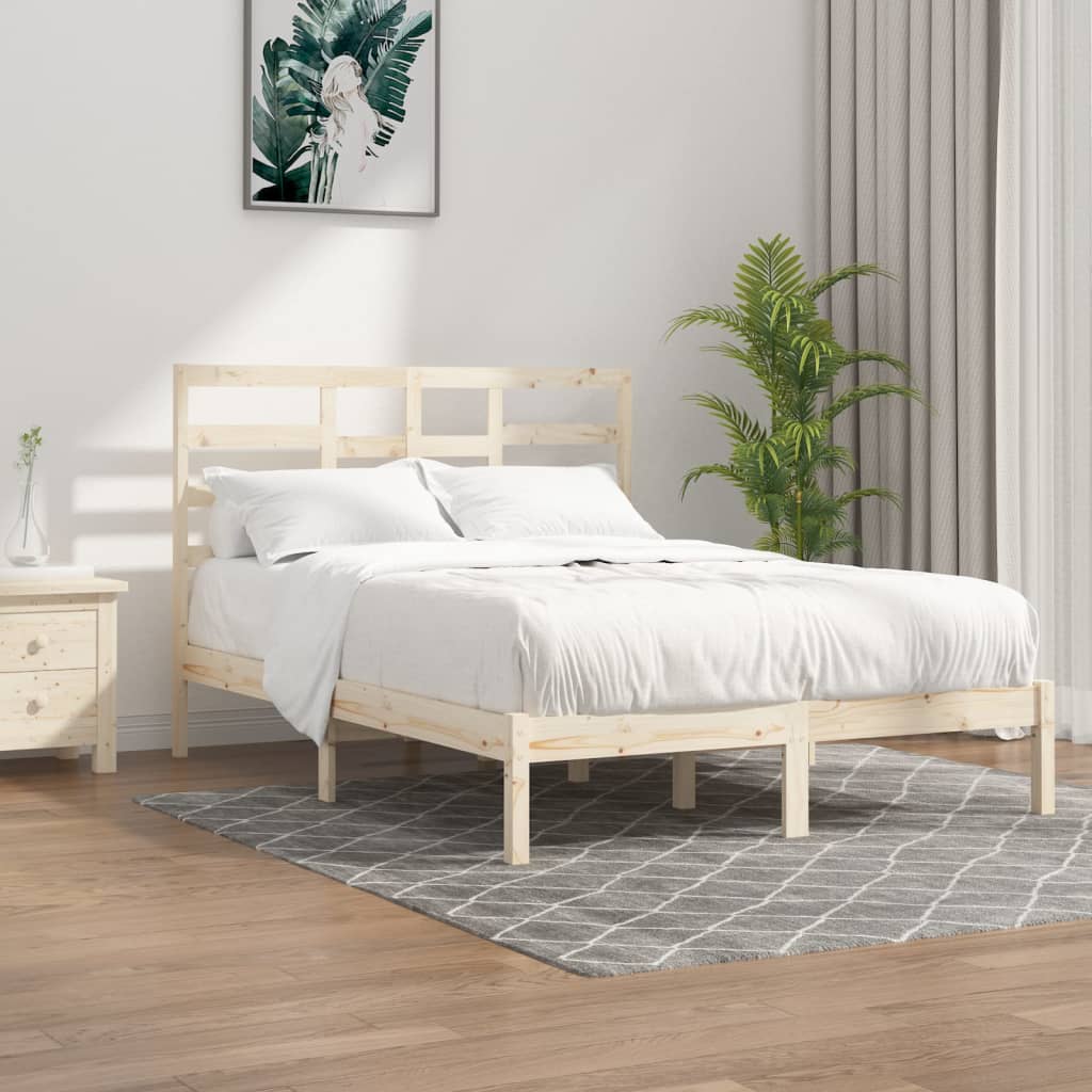 vidaXL Posteľný rám bez matraca, drevený masív 140x200 cm