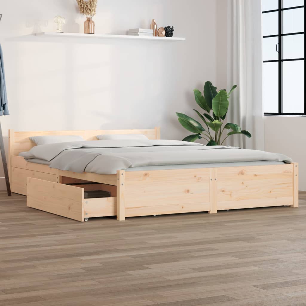 vidaXL Posteľný rám so zásuvkami 135x190 cm dvojlôžko